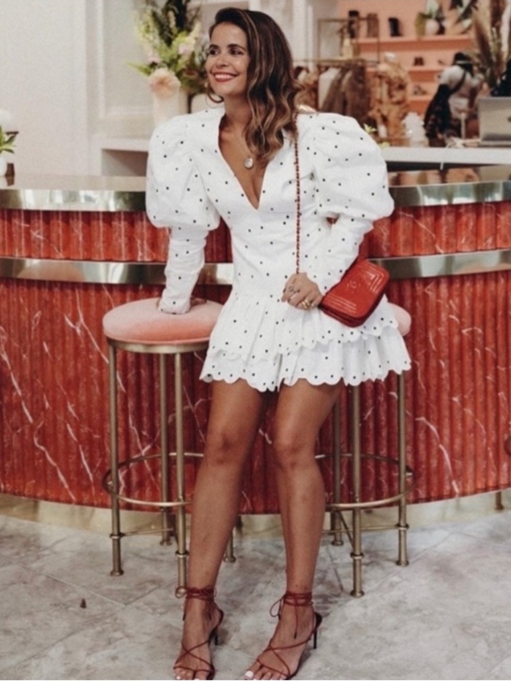 NWT Acler Sunny Puff Sleeve Mini Dress White